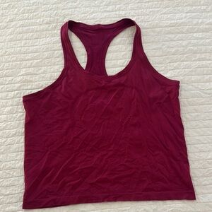 Lululemon Athletica Red Sleeveless Crop Tank Top